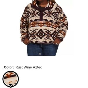 Aztec Patterned Pullover Hoodie
